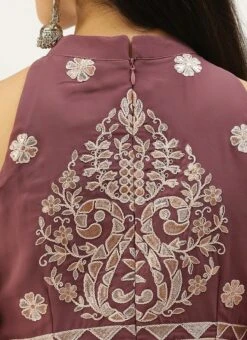 Mauve N White Embroidered Gown Festive Wear 13 Mauve N White Embroidered Gown Festive Wear -Deals Chic Lehenga Store Mauve N White Embroidered Gown IWBS02207337 rrc2