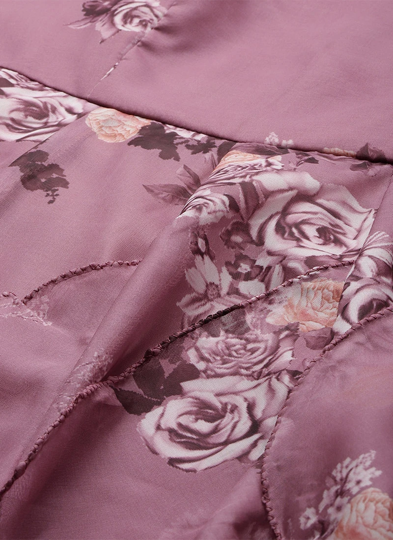 Mauve Organza Digital Printed Dress After Six Wear 7 Mauve Organza Digital Printed Dress After Six Wear - Image 7