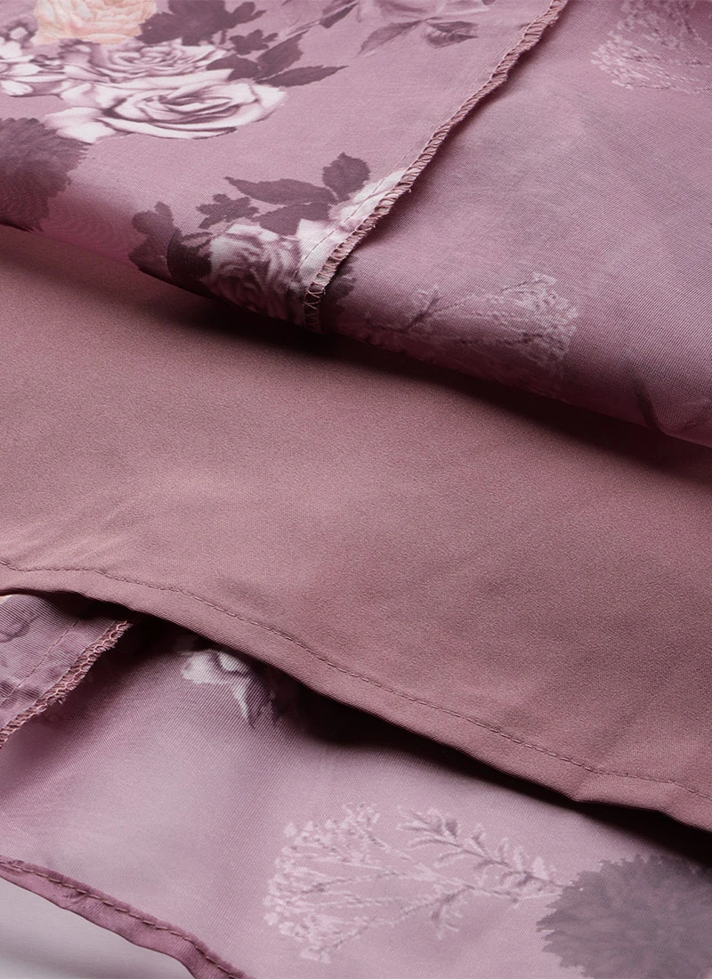 Mauve Organza Digital Printed Dress After Six Wear 8 Mauve Organza Digital Printed Dress After Six Wear - Image 8