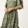Mehndi Green Georgette Printed Dress After Six Wear