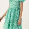 Mint Blue Chinon Digital Printed Dress After Six Wear