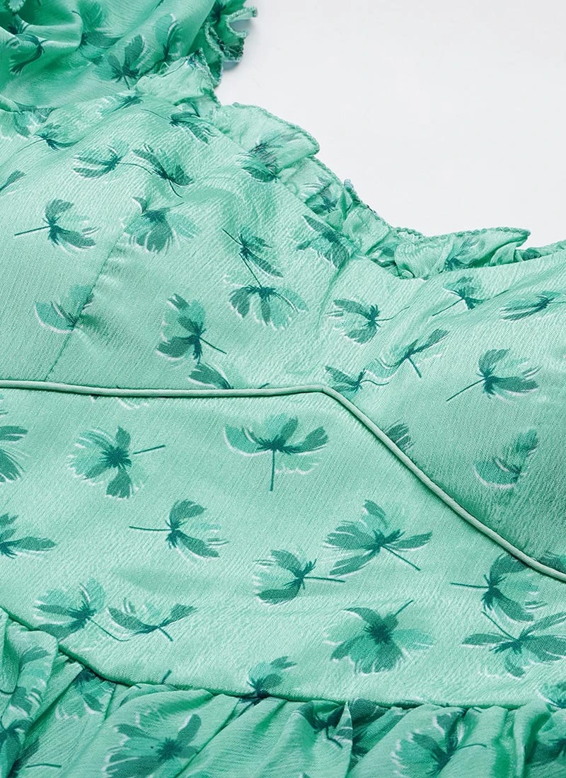 Mint Blue Chinon Digital Printed Dress After Six Wear 5 Mint Blue Chinon Digital Printed Dress After Six Wear - Image 5