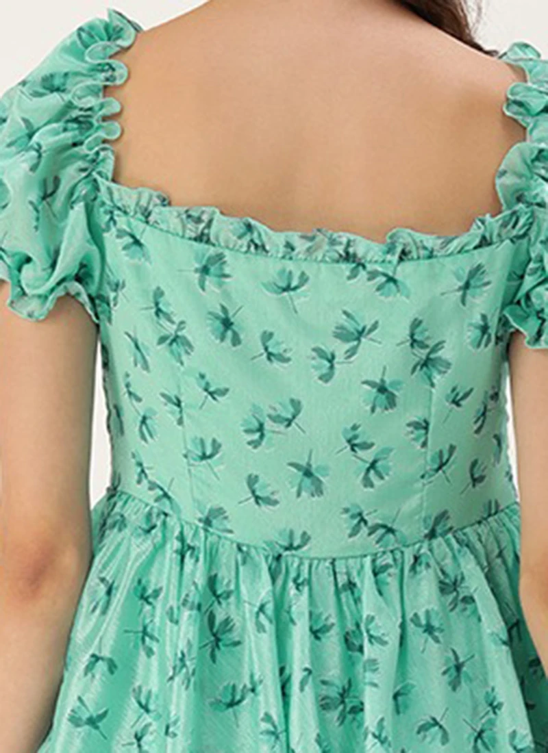 Mint Blue Chinon Digital Printed Dress After Six Wear 6 Mint Blue Chinon Digital Printed Dress After Six Wear - Image 6