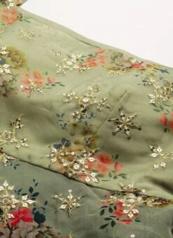 Mint Green Organza N Layered Style Gown Wedding Wear -Deals Chic Lehenga Store Mint Green Organza N Layered Style Gown IWBS02206201 rrc1