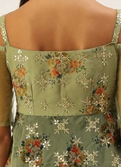 Mint Green Organza N Layered Style Gown Wedding Wear -Deals Chic Lehenga Store Mint Green Organza N Layered Style Gown IWBS02206201 rrc2