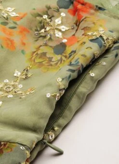 Mint Green Organza N Layered Style Gown Wedding Wear -Deals Chic Lehenga Store Mint Green Organza N Layered Style Gown IWBS02206201 rrc3