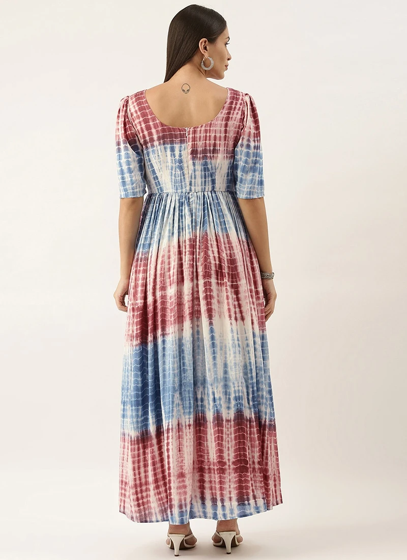Multi Color Maxi Dress Festive Wear 4 Multi Color Maxi Dress Festive Wear - Image 4