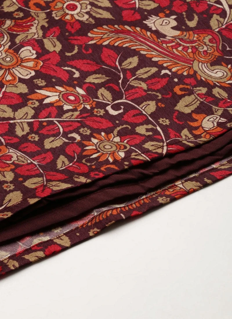 Bottom From MultiColored Art Silk Printed Co Ords Set After Six Wear 8 Bottom From MultiColored Art Silk Printed Co Ords Set After Six Wear - Image 8