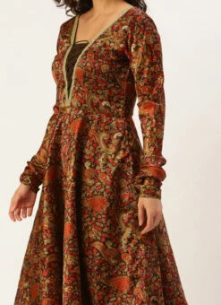 Top From MultiColored Art Silk Printed Suit After Six Wear