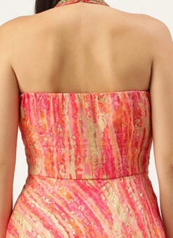 Multicolored Art Silk Halter Neck Gown After Six Wear -Deals Chic Lehenga Store Multicolored Art Silk Halter Neck Gown IWBS02106506 rrc2