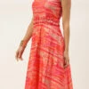 Multicolored Art Silk Round Neck Dress After Six Wear
