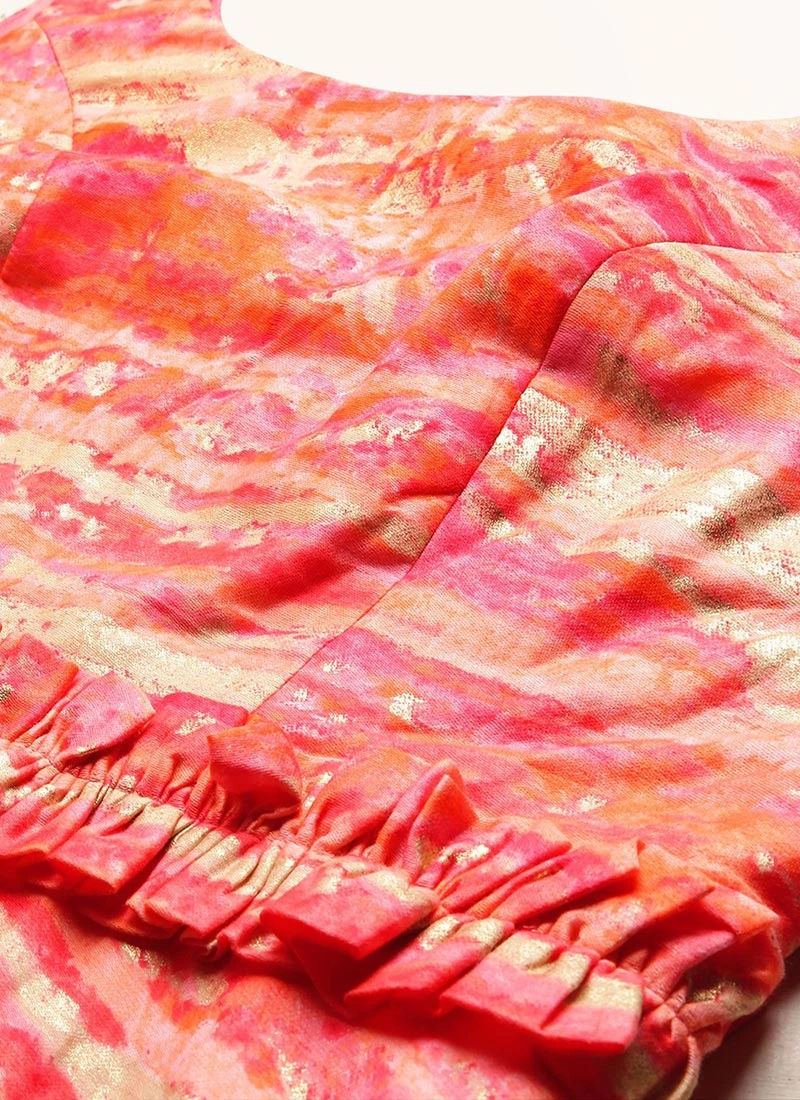 Multicolored Art Silk Round Neck Dress After Six Wear 5 Multicolored Art Silk Round Neck Dress After Six Wear - Image 5