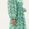 Multicolored Chinon Printed N Embroidered Maxi Dress After Six Wear