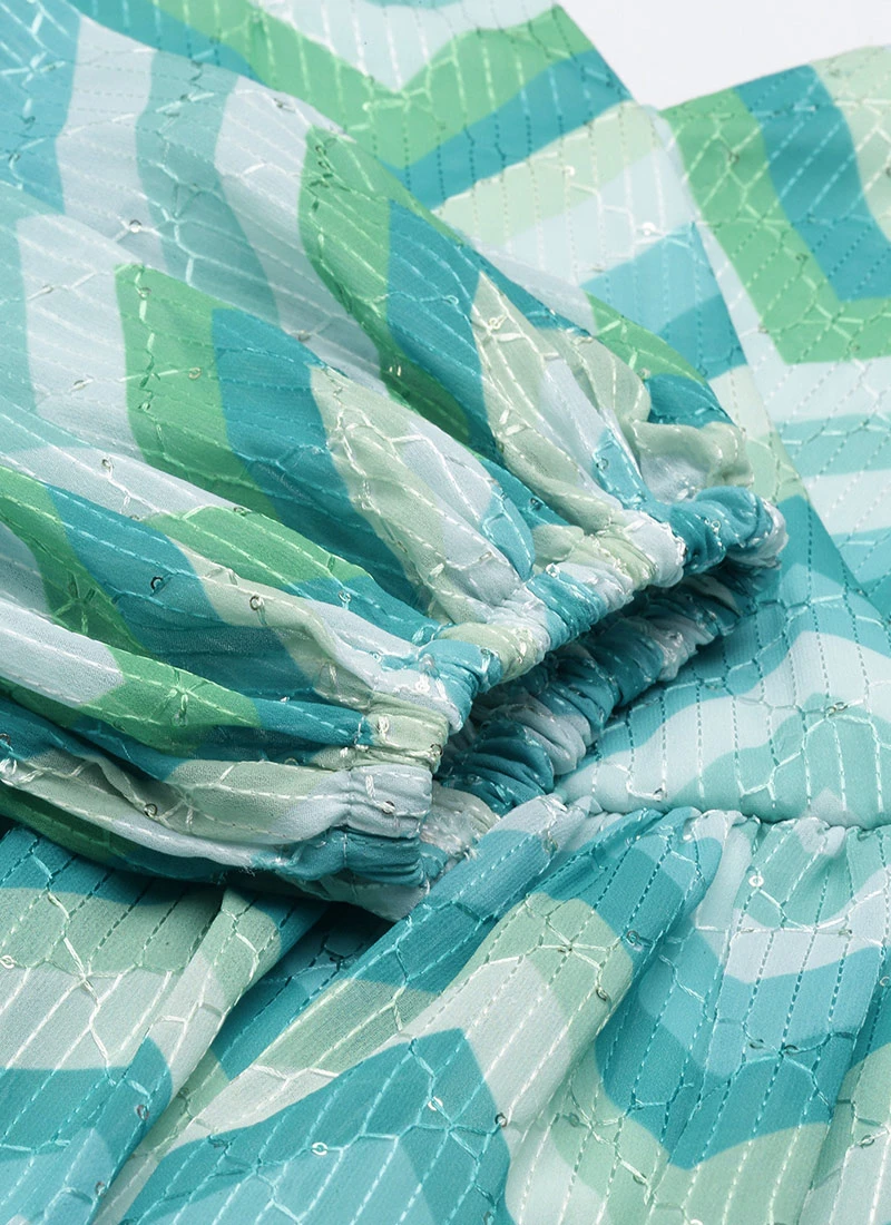 Multicolored Chinon Printed N Embroidered Maxi Dress After Six Wear 7 Multicolored Chinon Printed N Embroidered Maxi Dress After Six Wear - Image 7