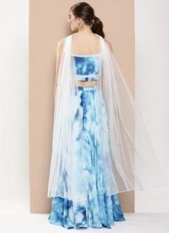 Dupatta From Multicolored Chinon Sharara Set After Six Wear -Deals Chic Lehenga Store Multicolored Chinon Sharara Set IWBS02302198 b