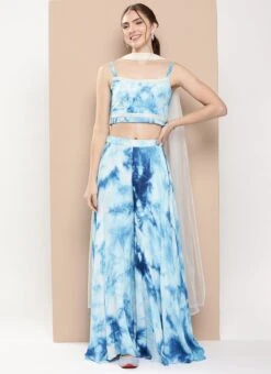 Bottom From Multicolored Chinon Sharara Set After Six Wear -Deals Chic Lehenga Store Multicolored Chinon Sharara Set IWBS02302198 u 1