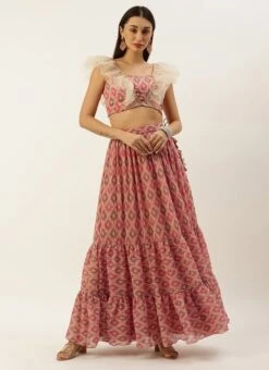 Skirt From Multicolored Digital Printed Co Ords Set After Six Wear -Deals Chic Lehenga Store Multicolored Digital Printed Co Ords Set IWBS02212581 u