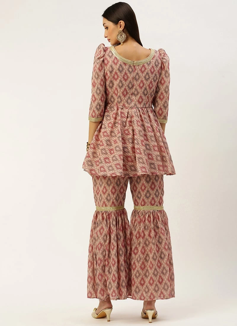 Top From Multicolored Digital Printed Georgette Co Ords Set After Six Wear 4 Top From Multicolored Digital Printed Georgette Co Ords Set After Six Wear - Image 4