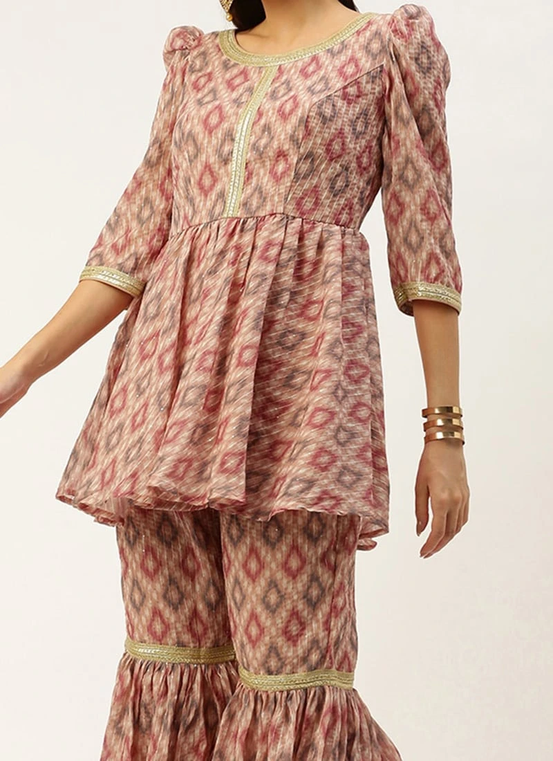 Top From Multicolored Digital Printed Georgette Co Ords Set After Six Wear 1 Top From Multicolored Digital Printed Georgette Co Ords Set After Six Wear