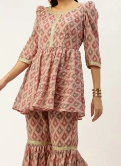 Bottom From Multicolored Digital Printed Georgette Co Ords Set After Six Wear