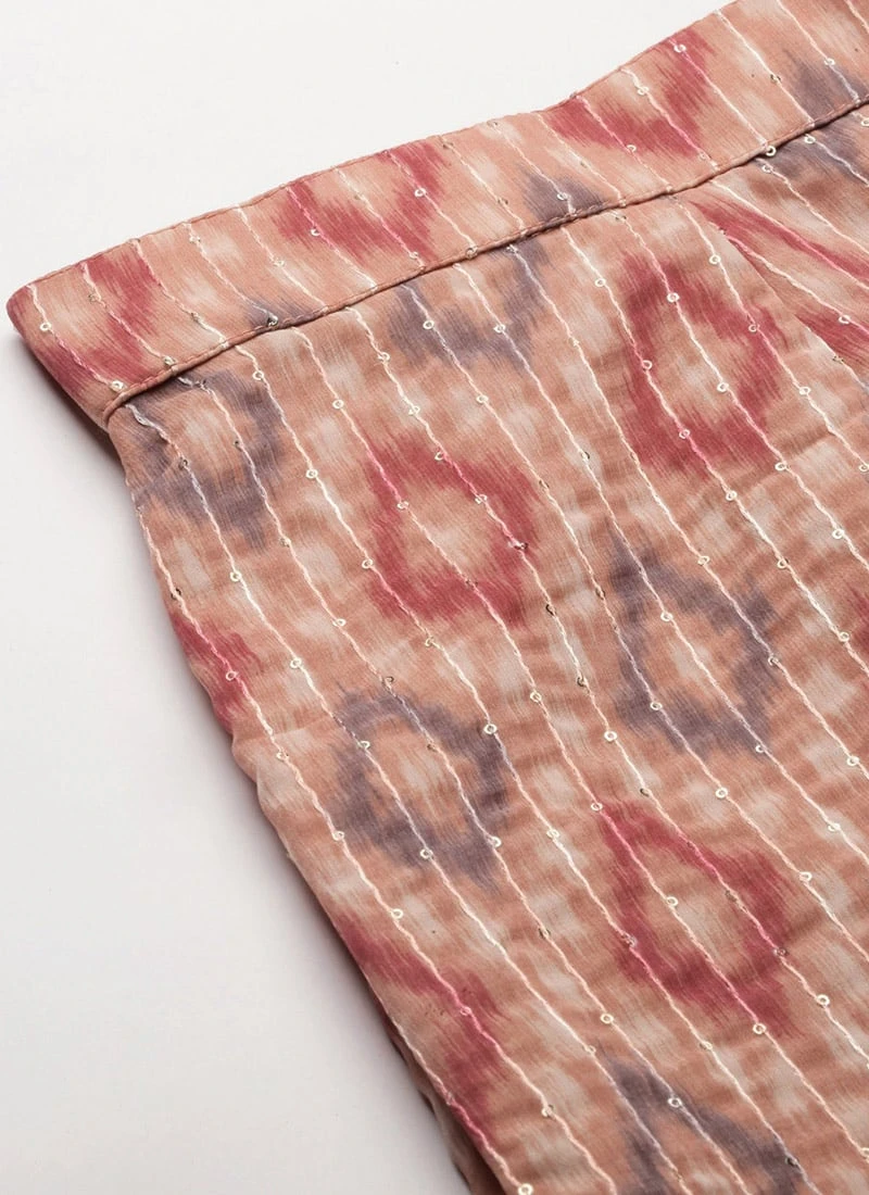 Top From Multicolored Digital Printed Georgette Co Ords Set After Six Wear 7 Top From Multicolored Digital Printed Georgette Co Ords Set After Six Wear - Image 7