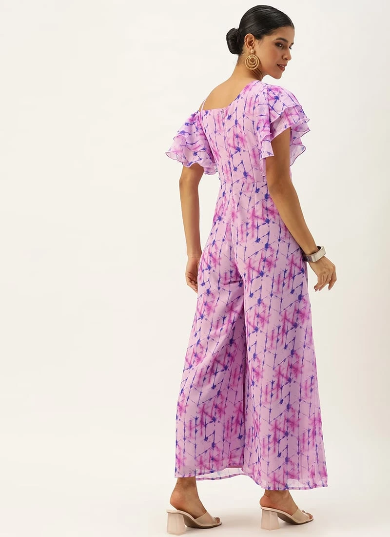 Multicolored Digital Printed Georgette Jumpsuit After Six Wear 4 Multicolored Digital Printed Georgette Jumpsuit After Six Wear - Image 4