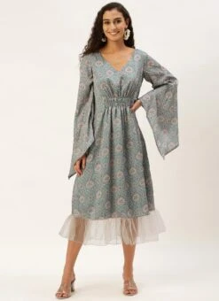 Multicolored Digital Printed Kaftan Dress After Six Wear -Deals Chic Lehenga Store Multicolored Digital Printed Kaftan Dress DRBS02211025 u