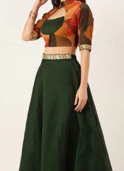 Multicolored Digital Printed Lehenga Set Festive Wear