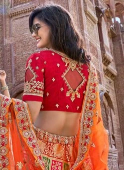Multicolored Embroidered A Line Lehenga Wedding Wear -Deals Chic Lehenga Store Multicolored Embroidered A Line Lehenga GHSLI2703 b