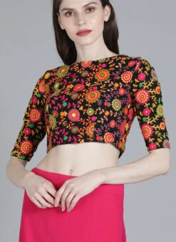 Multicolored Embroidered Blouse Festive Wear -Deals Chic Lehenga Store Multicolored Embroidered Blouse BLBS02209575 u