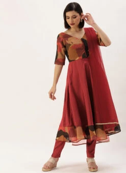 Multicolored Embroidered Georgette Anarkali Suit Festive Wear -Deals Chic Lehenga Store Multicolored Embroidered Georgette Anarkali Suit SLBS02203508 u