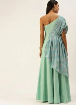 Multicolored Embroidered Indo Western Gown Party Wear -Deals Chic Lehenga Store Multicolored Embroidered Indo Western Gown IWBS02206293 b