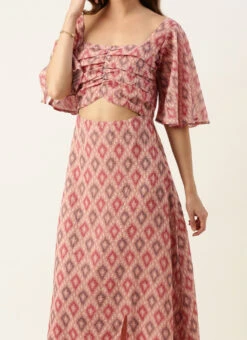 Multicolored Georgette Digital Printed Dress Festive Wear After Six Wear