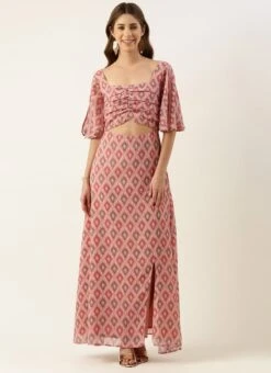 Multicolored Georgette Digital Printed Dress Festive Wear After Six Wear -Deals Chic Lehenga Store Multicolored Georgette Digital Printed Dress DRBS02211306 u