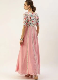 Multicolored Georgette Embroidered Kali Style Gown Festive Wear -Deals Chic Lehenga Store Multicolored Georgette Embroidered Kali Style Gown IWBS02104149 b
