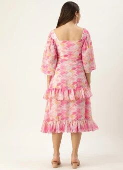 Multicolored Georgette Printed Dress Party Wear -Deals Chic Lehenga Store Multicolored Georgette Printed Dress DRBS02302440 b