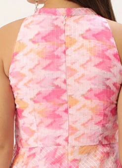 Multicolored Georgette Printed Halter Neck Dress After Six Wear -Deals Chic Lehenga Store Multicolored Georgette Printed Halter Neck Dress DRBS02302437 rrc2