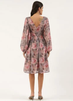 Multicolored Georgette Printed N Embroidered Maxi Dress Festive Wear -Deals Chic Lehenga Store Multicolored Georgette Printed N Embroidered Maxi dress DRBS02205041 b