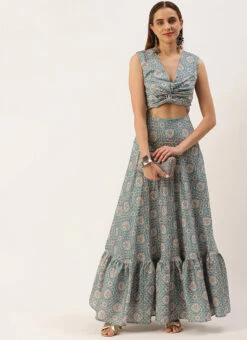 Multicolored Modal Digital Printed Dress Festive Wear After Six Wear -Deals Chic Lehenga Store Multicolored Modal Digital printed Dress DRBS02210955 u