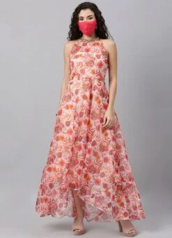 Multicolored Organza Asymmetrical Length Dress After Six Wear -Deals Chic Lehenga Store Multicolored Organza Asymmetrical Length Dress IWBS02004359 u