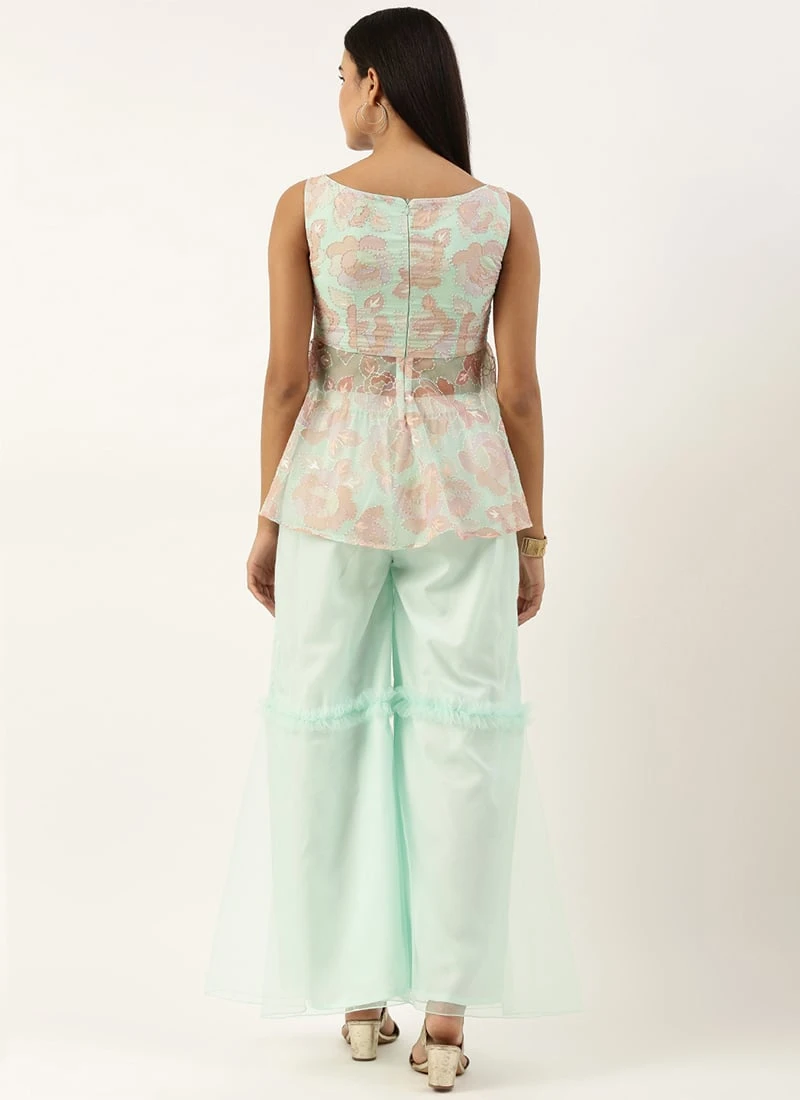 Bottom From Multicolored Organza Gharara Set After Six Wear 4 Bottom From Multicolored Organza Gharara Set After Six Wear - Image 4