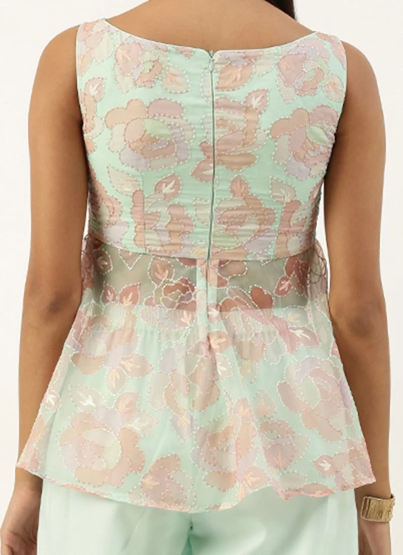 Bottom From Multicolored Organza Gharara Set After Six Wear 6 Bottom From Multicolored Organza Gharara Set After Six Wear - Image 6