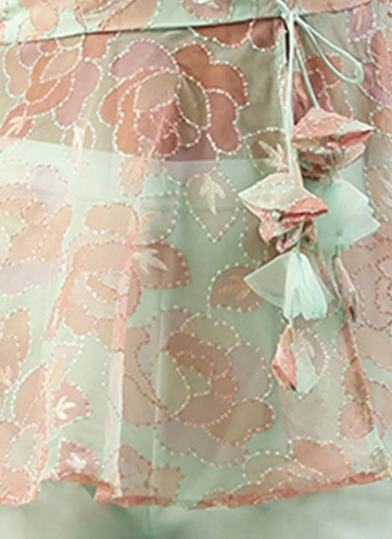 Bottom From Multicolored Organza Gharara Set After Six Wear 8 Bottom From Multicolored Organza Gharara Set After Six Wear - Image 8