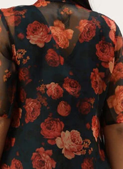 Multicolored Organza Jacket N Teal Blue Dress Festive Wear -Deals Chic Lehenga Store Multicolored Organza Jacket N Teal Blue Dress DRBS02303652 rrc3