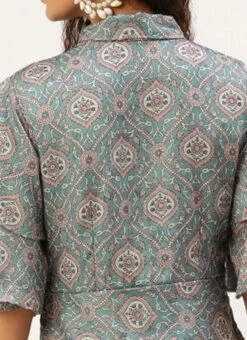 Multicolored Printed Modal Satin Pleated Dress After Six Wear -Deals Chic Lehenga Store Multicolored Printed Modal Satin Pleated Dress DRBS02212632 rrc2