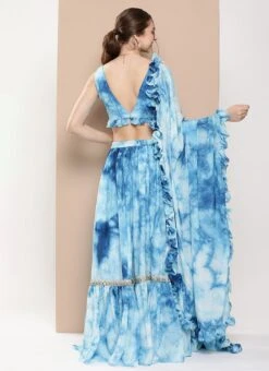Skirt From Multicolored Tie Dye Chinon Lehenga Set After Six Wear -Deals Chic Lehenga Store Multicolored Tie Dye Chinon Lehenga Set GHBS02301026 b