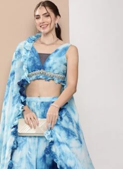 Skirt From Multicolored Tie Dye Chinon Lehenga Set After Six Wear -Deals Chic Lehenga Store Multicolored Tie Dye Chinon Lehenga Set GHBS02301026 rrc1