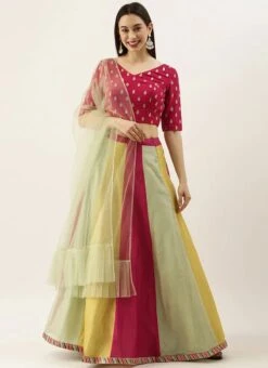Multicolour Embroidered Kali Lehenga Festive Wear -Deals Chic Lehenga Store Multicolour Embroidered Kali Lehenga GHBS02104230 u