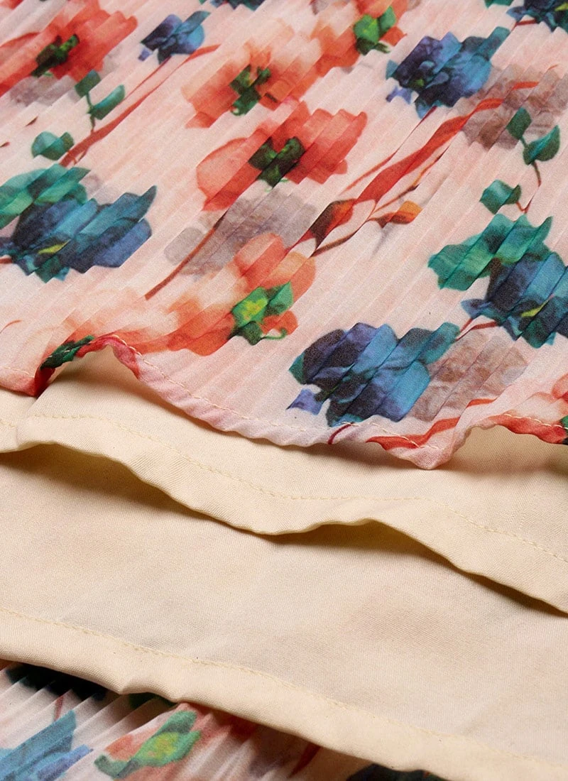 Multicoloured Georgette Pleated Dress After Six Wear Party Wear 7 Multicoloured Georgette Pleated Dress After Six Wear Party Wear - Image 7