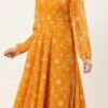Mustard Digital Print Georgette Maxi Dress After Six Wear